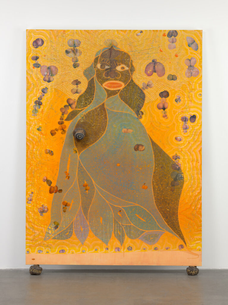 Painting Holy Virgin by Chris Ofili