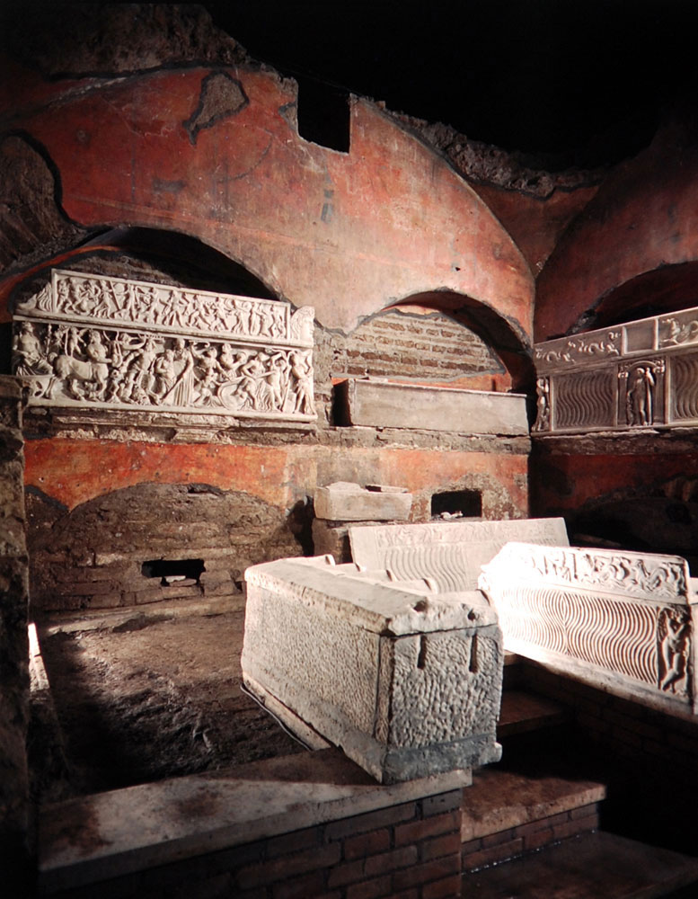 The Tomb of the Egizio, Vatican Necropolis, Photograph by Nat Farbman, The Life Picture Collection