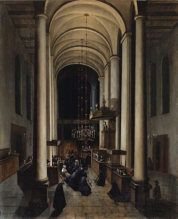 Jacobus Vrel: Jacobus Vrel, Interior of a Reformed Church during a Service, Steinfurt, Burgsteinfurt, Sammlung der Fürsten zu Bentheim, Münster, Germany.
