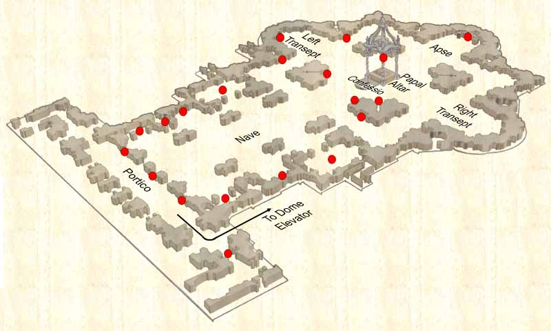 Current floor plan of St. Peter’s Basilica