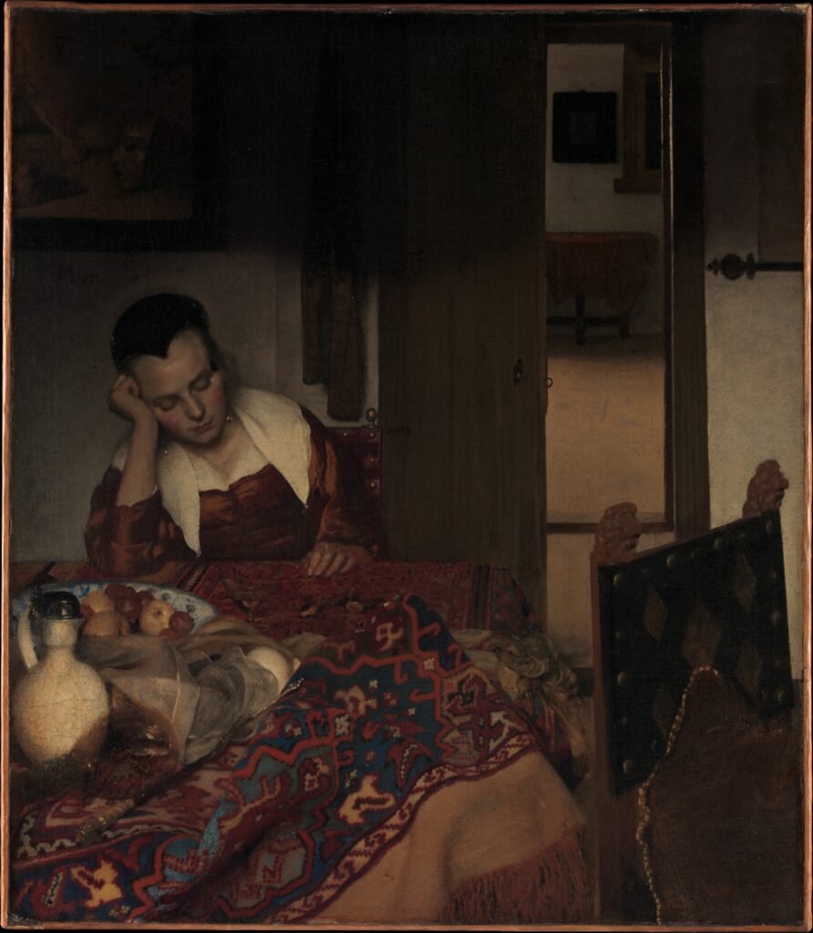 Vermeer Cupid: Johannes Vermeer, A Maid Asleep, ca. 1656–1657, The Metropolitan Museum of Art, New York, NY, USA.
