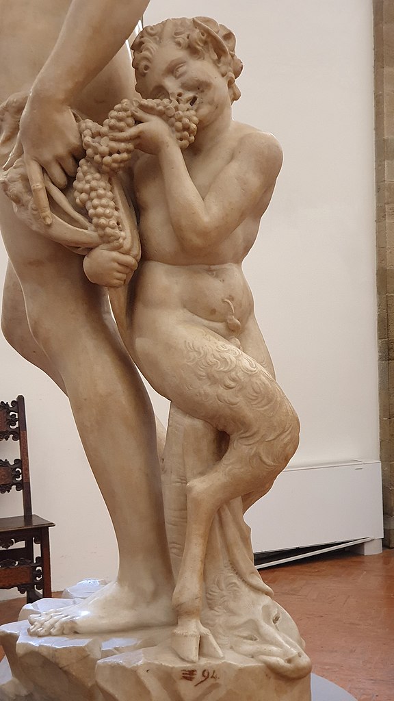 michelangelo Bacchus: Michelangelo Buonarroti, Bacchus, ca. 1496-1497, Bargello National Museum, Florence, Italy. Photo by Yair Haklai, Wikimedia Commons (public domain).
