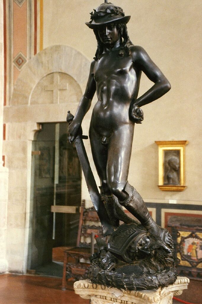 Bargello: Donatello, David, ca. 1435 – 1440, Bargello National Museum, Florence, Italy. Wikimedia Commons (CC-BY-SA-2.0).
