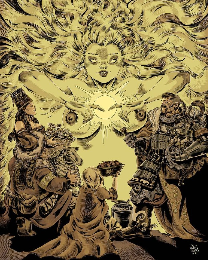 Bartu Bölükbaşı: Bartu Bölükbaşı, The Sun Goddess, Kün-eş in Turkic Mythology. Artist’s Instagram.
