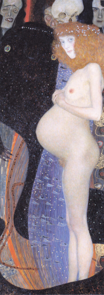 pregnancy in art Gustav Klimt, Hope I, 1903, National Gallery of Canada, Canada, US. Artist's website.