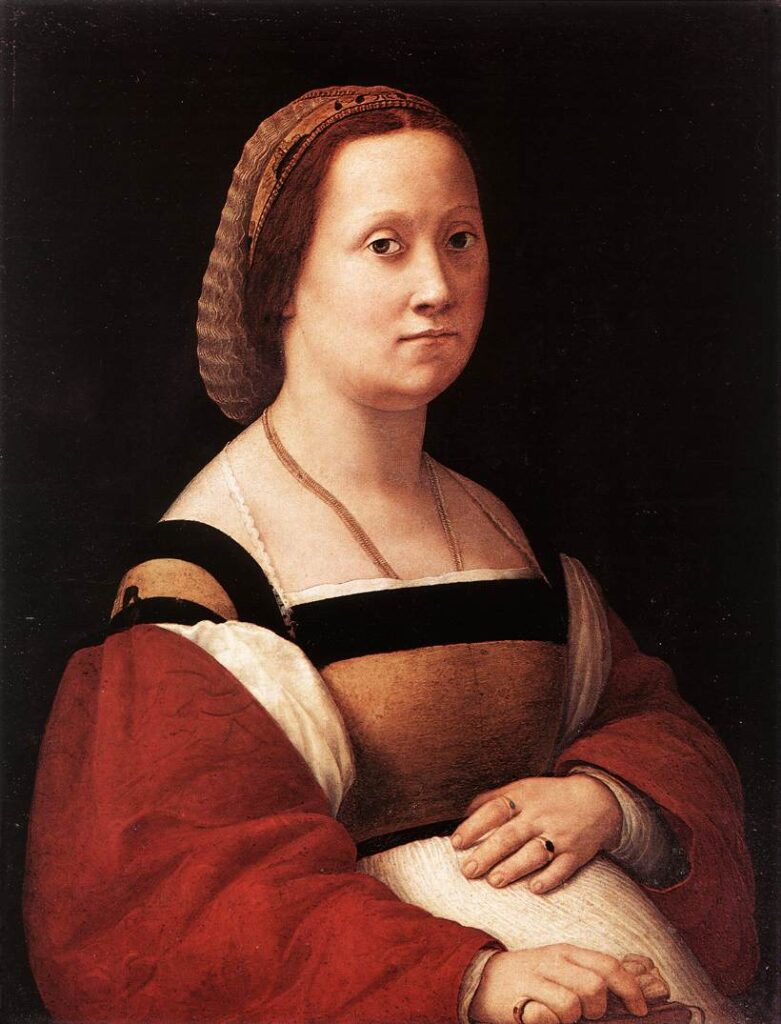 Raphael, La Donna Gravida, 1505-1506, Palazzo Pitti, Florence, Italy. Wikimedia Commons (public domain).