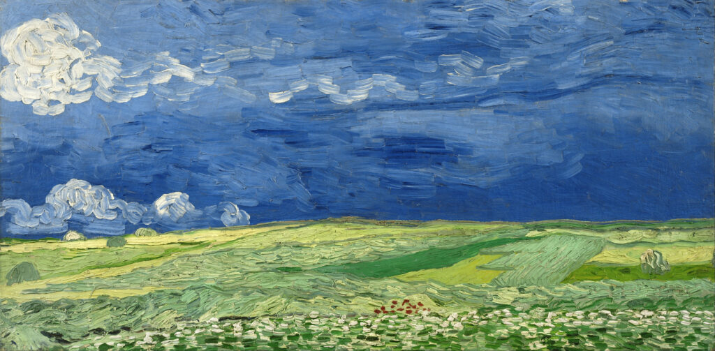 nature Wheatfields Under Thunderclouds Vincent_van_Gogh