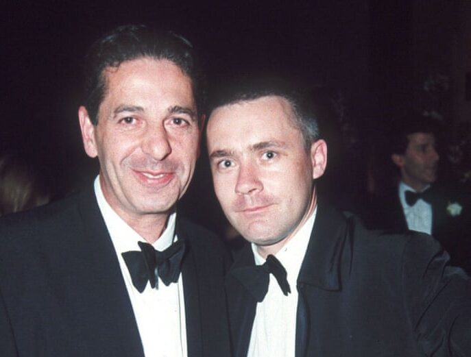 Charles Saatchi: Damien Hirst with Charles Saatchi in 1997. Photo by Richard Young/Rex/The Guardian.
