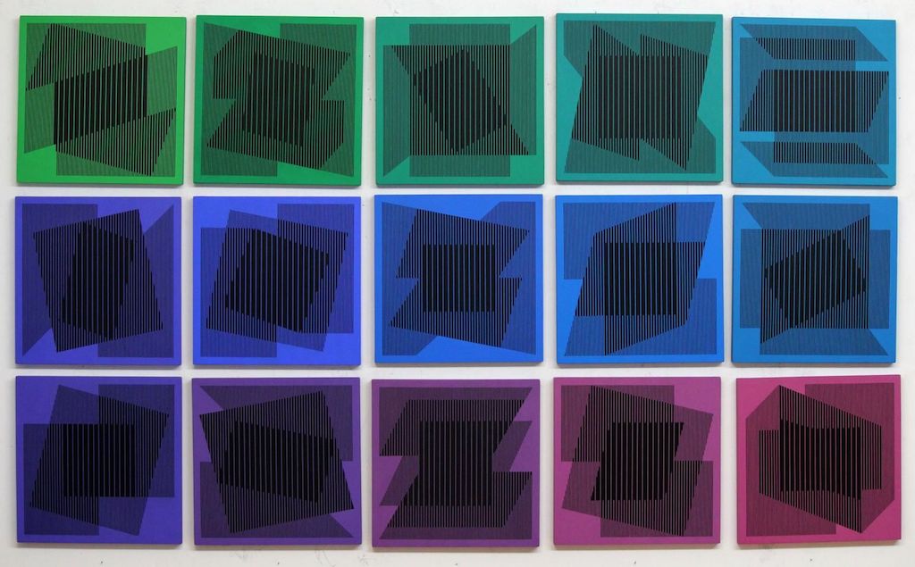 julian stanczak: Julian Stanczak, One Color = 4, 2011. Estate of Julian Stanczak, Courtesy Mitchell-Innes & Nash, NY, USA.
