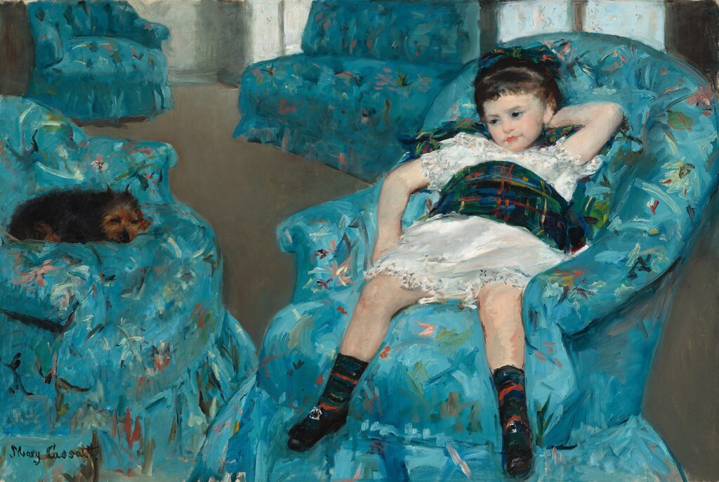 Mary Cassatt, Little Girl in a Blue Armchair, 1878, National Gallery of Art, Washington, D.C., USA. 