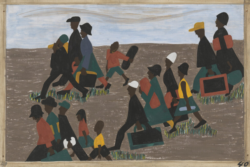 Harlem Renaissance: Jacob Lawrence, Panel no. 40 from the collection The Migration Series, 1940-1941, Museum of Modern Art, New York, NY, USA.
