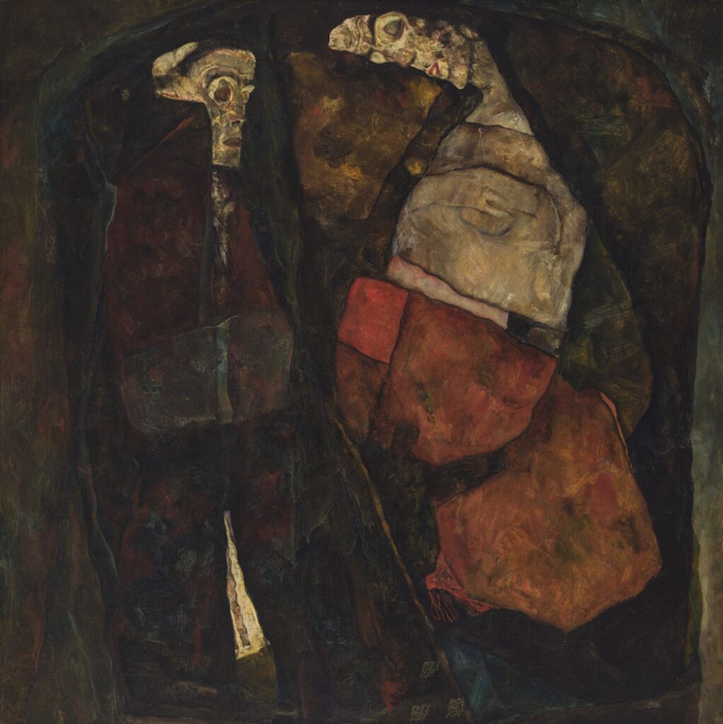 pregnancy in art: Egon Schiele, Mother and Death, 1911, National Gallery Prague, Prague, Czech Republic.
