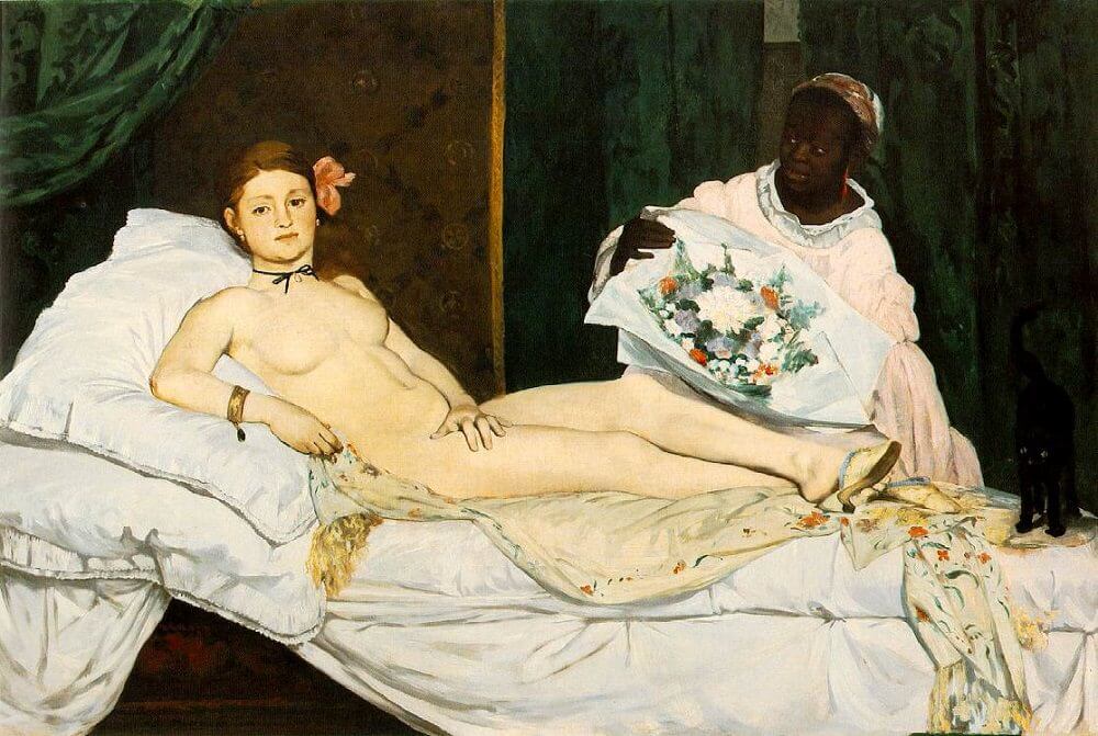 black models art: Black models in art: Edouard Manet, Olympia, 1863, Musee d’Orsay, Paris, France.
