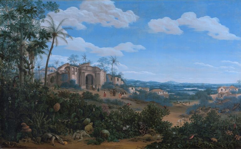 Frans Post: Frans Post, View of Olinda, Brazil, 1662, Rijksmuseum, Amsterdam, Netherlands.
