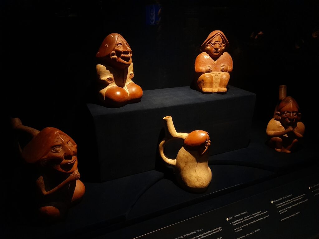 museo larco: Anthropormorphic penises, Moche culture, 1 CE–800 CE, Peru, Museo Larco, Lima, Peru. Photo by author.
