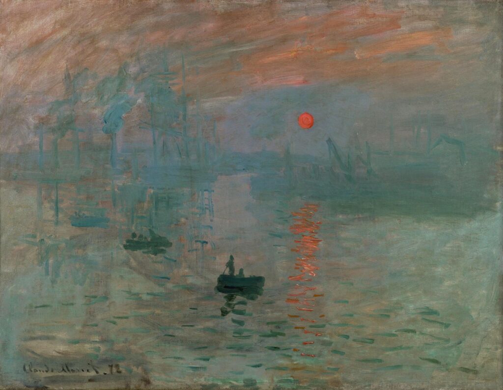Slava Raškaj: Claude Monet, Impression, Sunrise, 1872, Musée Marmottan Monet, Paris, France.
