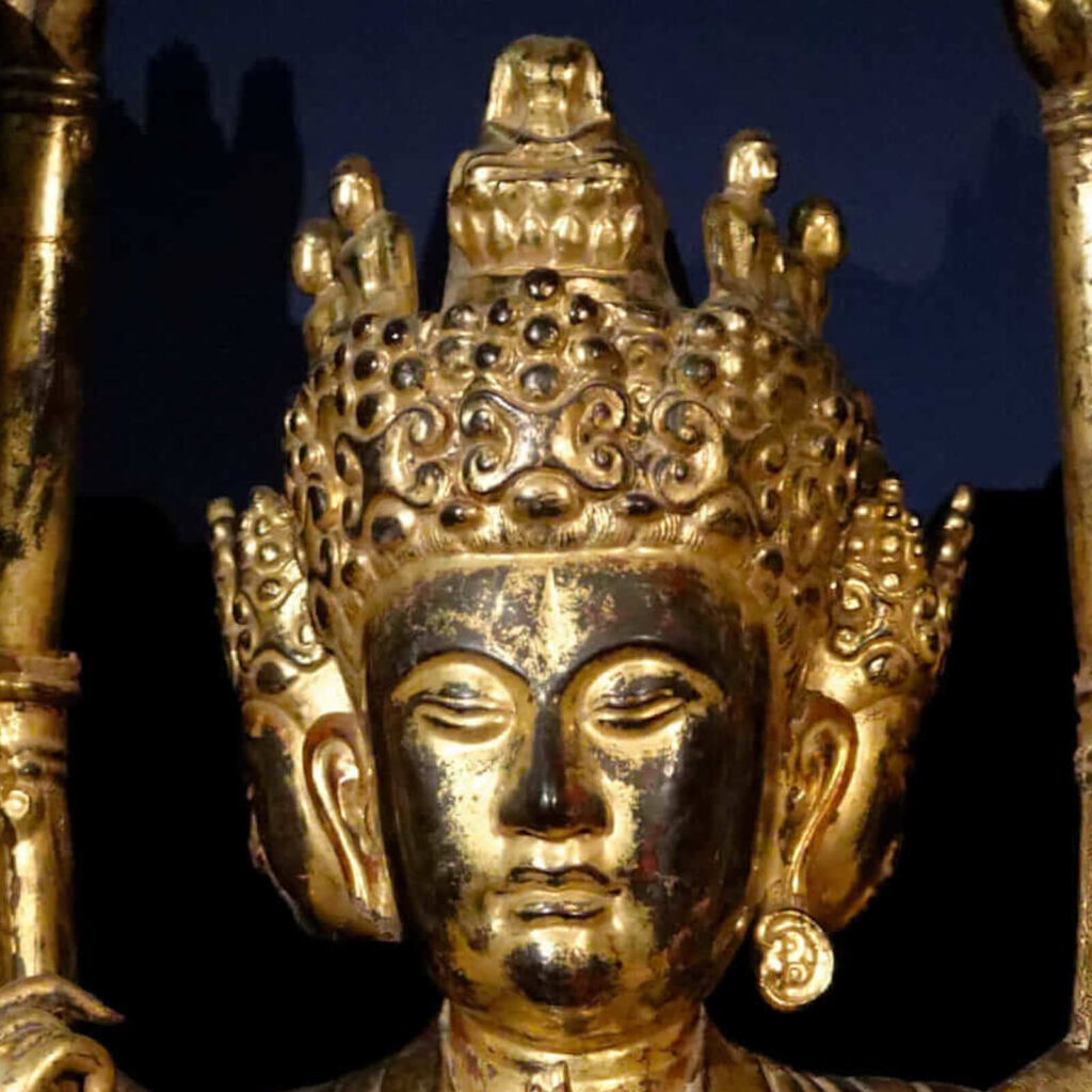 Bodhisattva Avalokiteśvara: Bodhisattva Avalokiteśvara, ca. 1766-1833, Vietnam, Musée Guimet, Paris, France. Detail.
