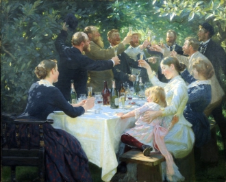 New Year Traditions: Peder Severin Krøyer, Hip, Hip, Hurrah! Artists’ Party, Skagen, 1887–1888, Gothenburg Museum of Art, Gothenburg, Sweden.
