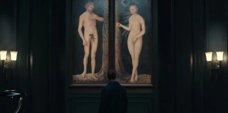 art in Dark: Movie still with reference to Lucas Cranach’s Adam and Eve, in Dark, S03E04, 2017, Netflix. Netflix.
