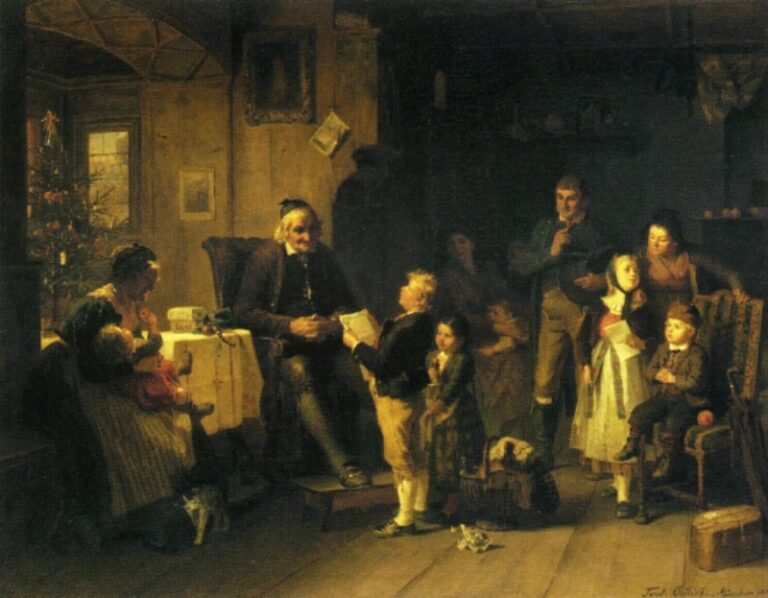 New Year Traditions: Friedrich Ortlieb, New Year’s Eve at Grandfather’s, 1873. Fiveminutehistory.com.
