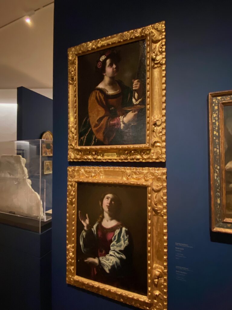 Museo Soumaya: Artemisia Gentileschi, Santa Lucía, c. 1642-1644 (top) and Santa Apolonia, c. 1642-1644 (bottom), Museo Soumaya, Mexico City, Mexico. Photo by the author.
