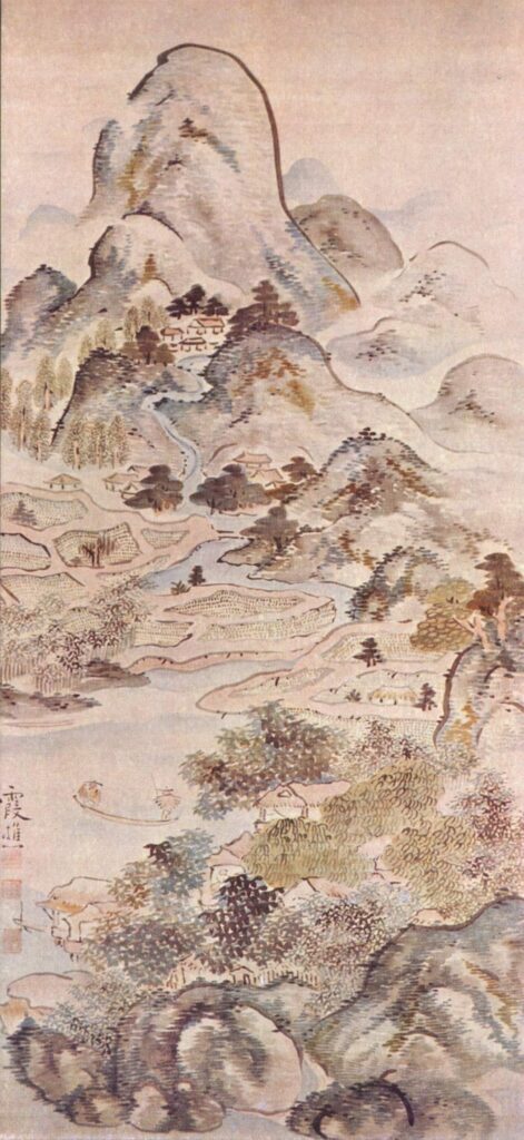 Edo Period: Ike no Taiga, Fishing in Springtime, 1747, Cleveland Museum of Art, Cleveland, OH, USA. Wikimedia Commons (public domain).
