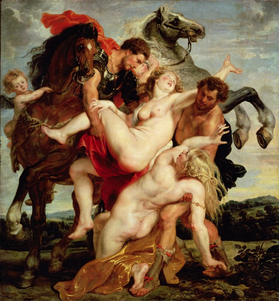 Alte Pinakothek: Peter Paul Rubens, The Rape of the Daughters of Leucippus, 1618, Alte Pinakothek, Munich, Germany.
