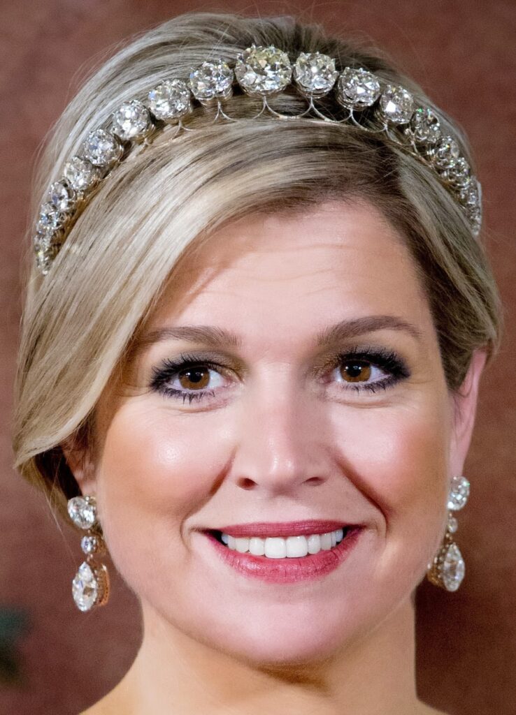 Queen Máxima Wearing the Dutch Diamond Bandeau Tiara, beautiful tiaras