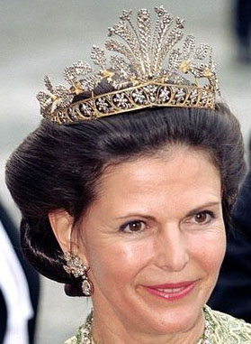 Beautiful Tiaras: Queen Silvia Wearing the Napoleonic Cut-Steel Tiara. Tiara Mania.
