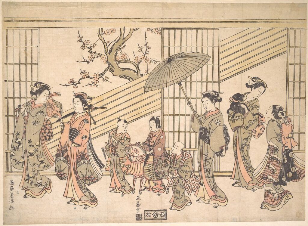 Edo Period: Torii Kiyomitsu, Children Play-acting a Daimyo Procession, ca. 1763, The Metropolitan Museum of Art, New York, NY, USA. Museum’s website.

