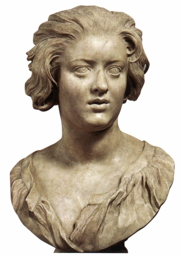 Gian Lorenzo Bernini: Gian Lorenzo Bernini, Bust of Costanza Bonarelli, c. 1635, Museo Nazionale del Bargello, Florence, Italy. Web Gallery of Art.
