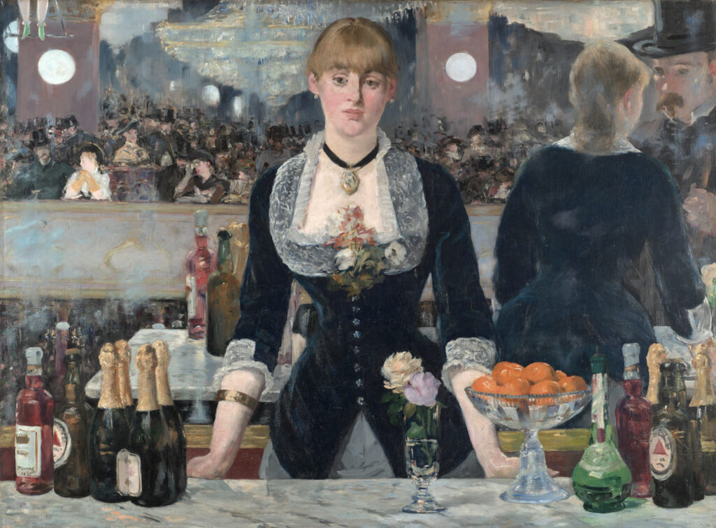 Édouard Manet: Édouard Manet, A Bar at the Folies-Bergère, 1882, The Courtauld Gallery, London, UK.
