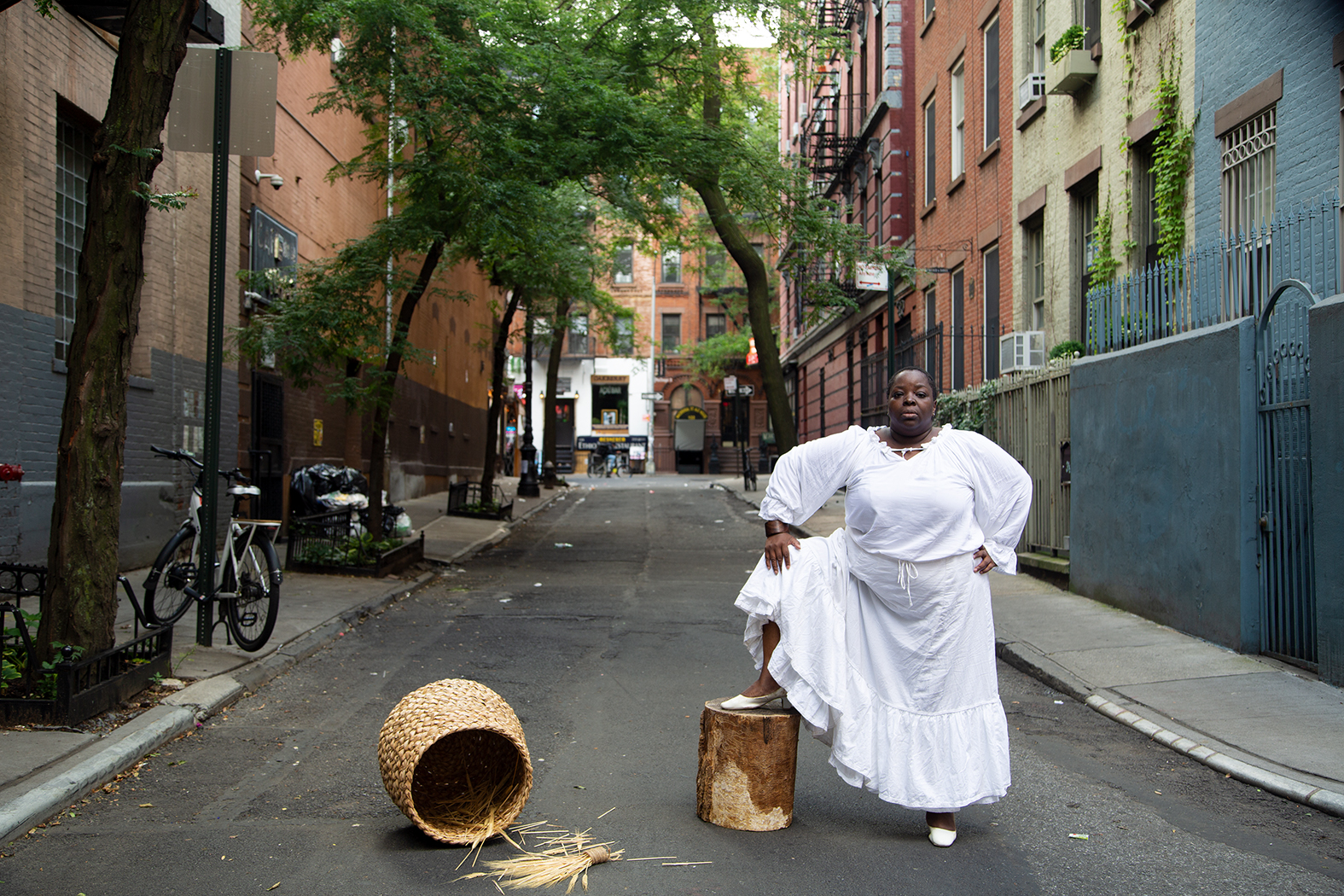 Nona Faustine, ‘Dorothy Angola, Stay Free, In Land Of The Blacks’, Minetta Lane, Village, NYC, 2021, from White Shoes (MACK, 2021). Courtesy the artist and MACK.