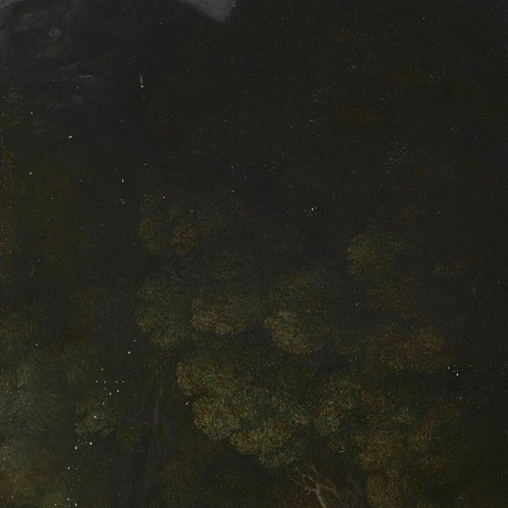 Adam Elsheimer, Flight into Egypt, 1609, oil on copper, Alte Pinakothek, Munich, Germany. Detail.