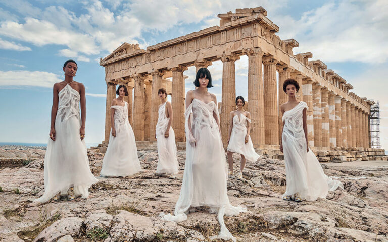 dior greece: Ria Mort, Campaign for Dior Cruise 2022 Collection featuring Parthenon, Athens, Greece. Greece Is.
