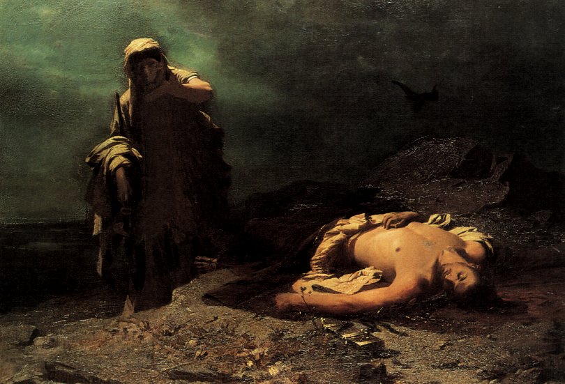 queens classical history: Nikiforos Lytras, Antigone in front of the dead Polynices, 1865, National Gallery of Athens, Greece