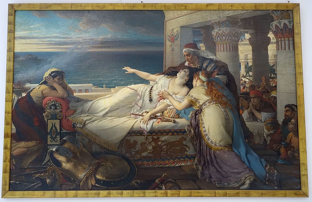queens classical history: Joseph Stallaert, Death of Dido, 1872, Royal Museums of Fine Arts, Brussels, Belgium