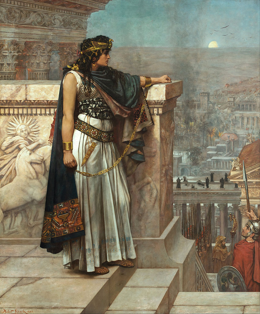 queens classical history: Herbert Gustave Schmalz, Zenobia's last look on Palmyra, 1888, Art Gallery of South Australia, Adelaide