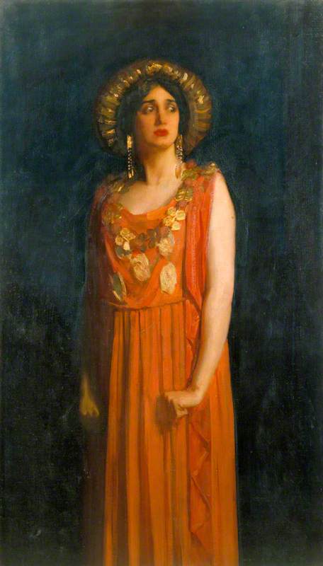 queens classical history: Harold Speed, Lillah McCarthy as Jocasta in Oedipus Rex, 1913, Victoria and Albert Museum, London, UK