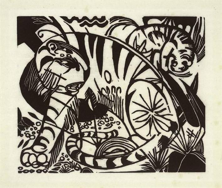 chinese new year tiger, Franz Marc, Tiger, 1912