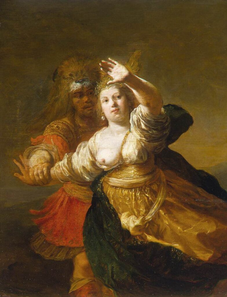 queens classical history: Queens from Classical History: Nicolaes Knüpfer, Hercules Obtaining the Girdle of Hyppolita, 17th century, Hermitage Museum, St Petersburg, Russia.

