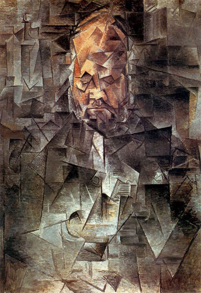 La Peau de l'Ours: Pablo Picasso, Portrait of Ambroise Vollard, 1910, Pushkin Museum, Moscow, Russia.
