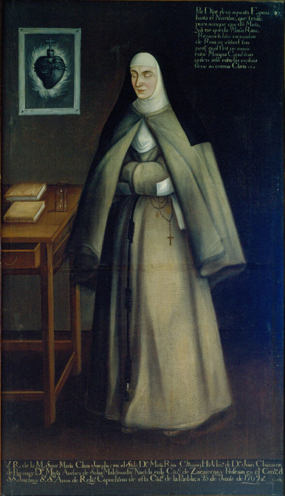 José del Castillo, Sister María Clara Josefa, 1769 nun portraits mexico