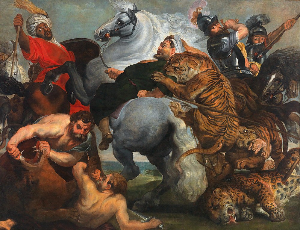 chinese new year tiger: Workshop of Peter Paul Rubens, The Tiger, Lion and Leopard Hunt, 1616, Musée des Beaux-Arts de Rennes, Rennes, France.

