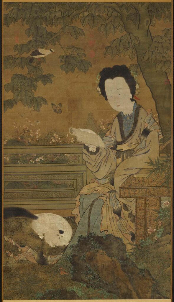Woman with Cat by Zhou Wenjiu