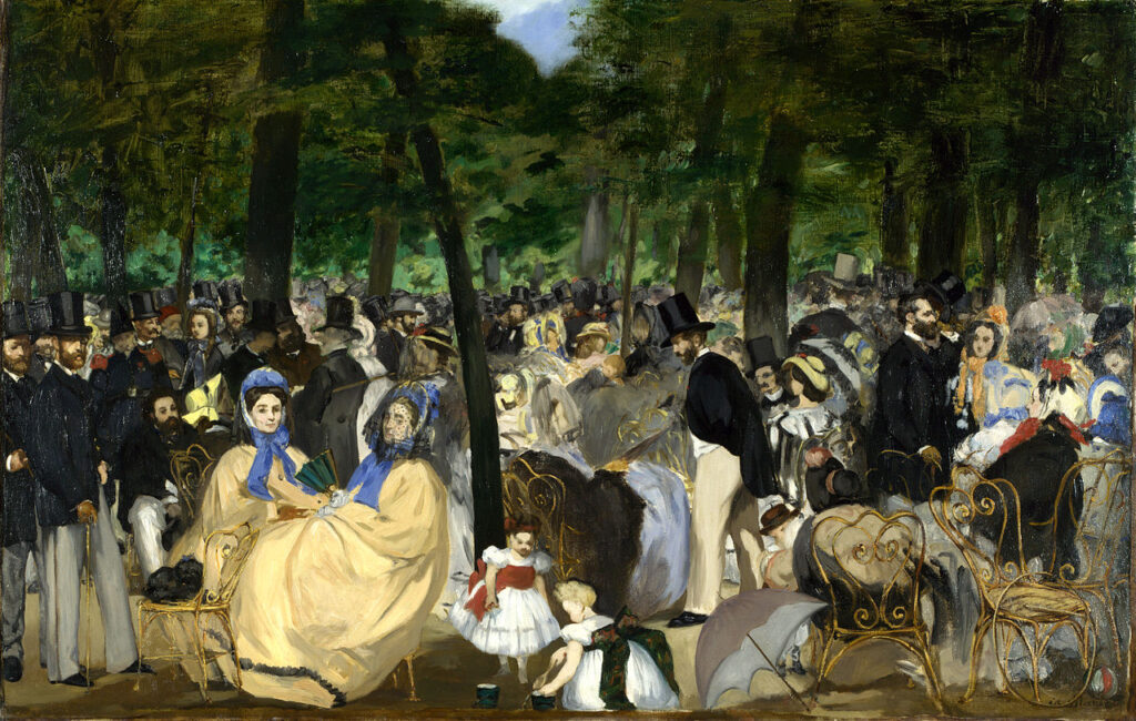 Manet facts: Édouard Manet, Music in the Tuileries, 1862, Hugh Lane Gallery, Dublin, Ireland.

