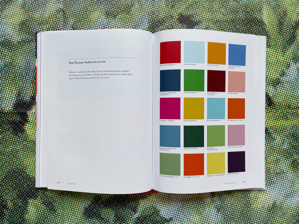 Color Scheme by Edith Young: Paul Thomas Anderson’s oeuvre. In: Color Scheme by Edith Young, Princeton Architectura Press, 2021. Photo by the author.
