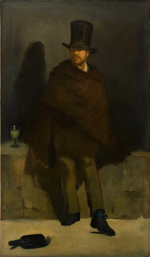 Manet philosophers: Édouard Manet, The Absinthe Drinker (Le Buveur d’absinthe), c. 1859, Ny Carlsberg Glyptotek, Copenhagen, Denmark.
