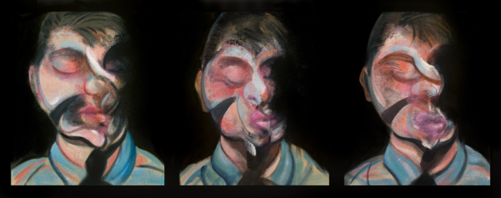 Francis Bacon, Three Studies for Self-Portrait, 1972, oil on canvas. Basil & Elise Goulandris Foundation, Athens, Greece.