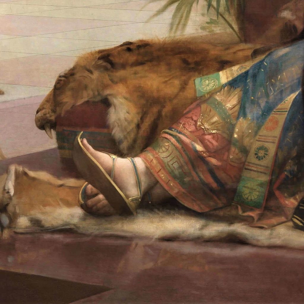Alexandre Cabanel Cleopatra: Alexandre Cabanel, Cleopatra, 1887, Royal Museum of Fine Arts, Antwerp, Belgium. Detail.
